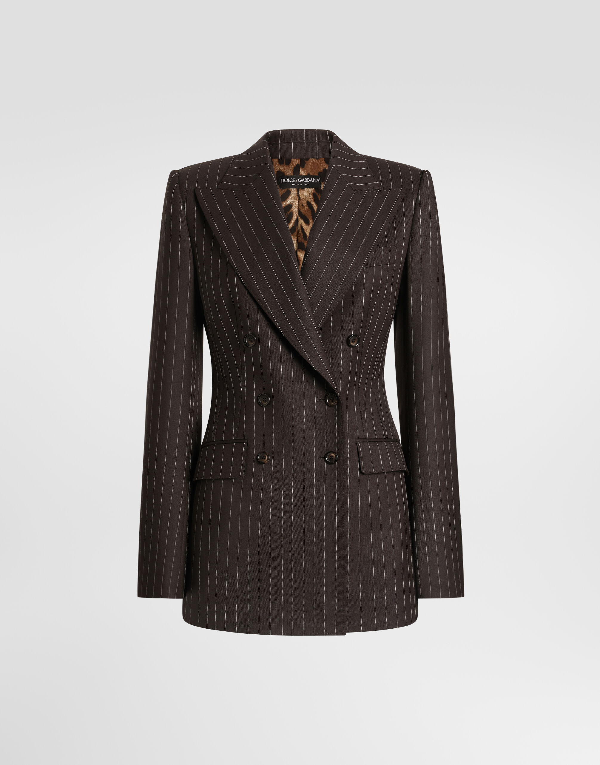 Turlington double-breasted twill pinstripe jacket