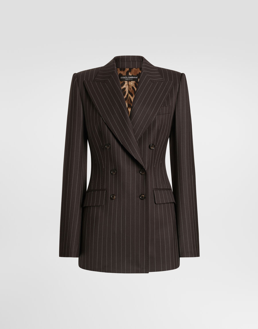 Turlington double-breasted twill pinstripe jacket