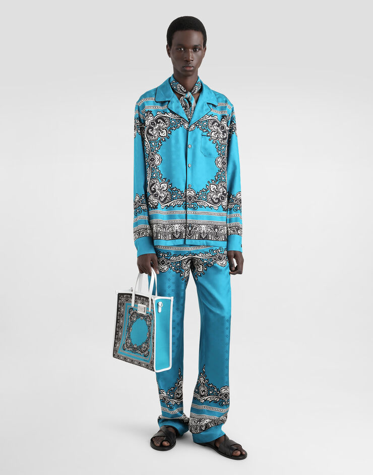 Dolce & Gabbana قميص حرير بطبعة ربطة رأس مطبعة G5IF1TGI927