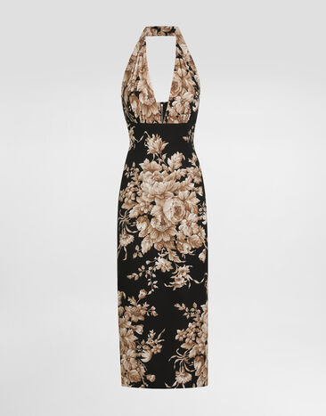 Dolce & Gabbana Rose-print charmeuse dress Print F6TYMTFSA7Y