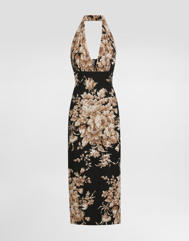 Dolce & Gabbana Rose-print charmeuse dress Print F6TYMTFSA7Y