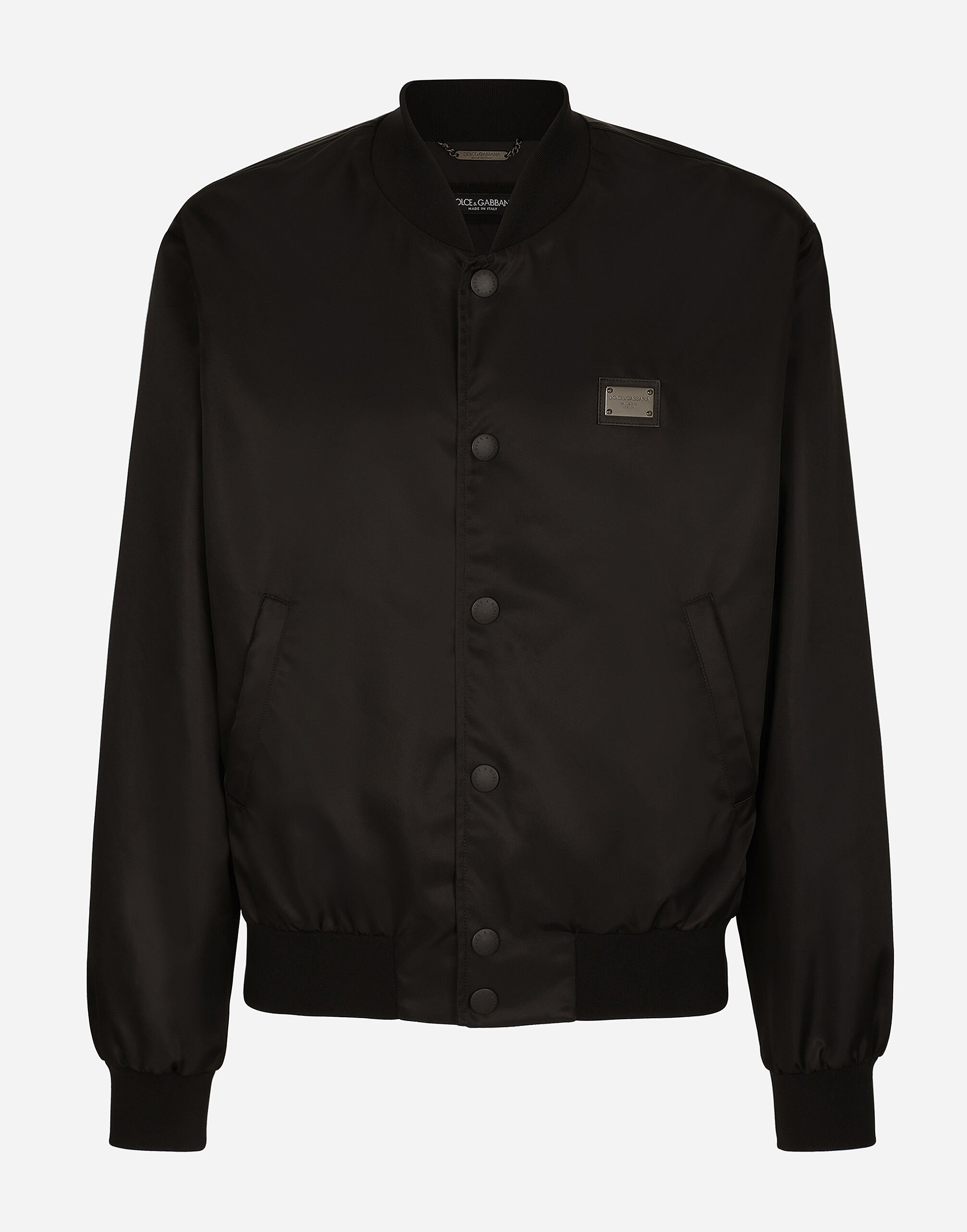 Dolce & Gabbana Nylon jacket with branded tag Black G036CTFUSXS