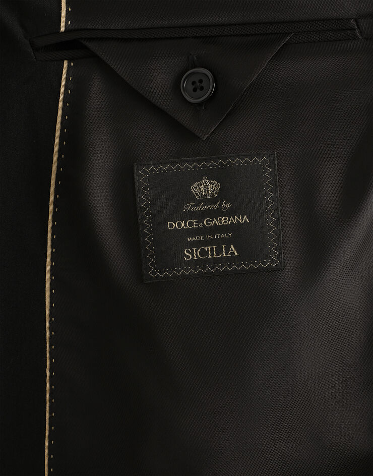 Dolce & Gabbana Double-breasted stretch wool Sicilia-fit suit Black GKPRMTGK300