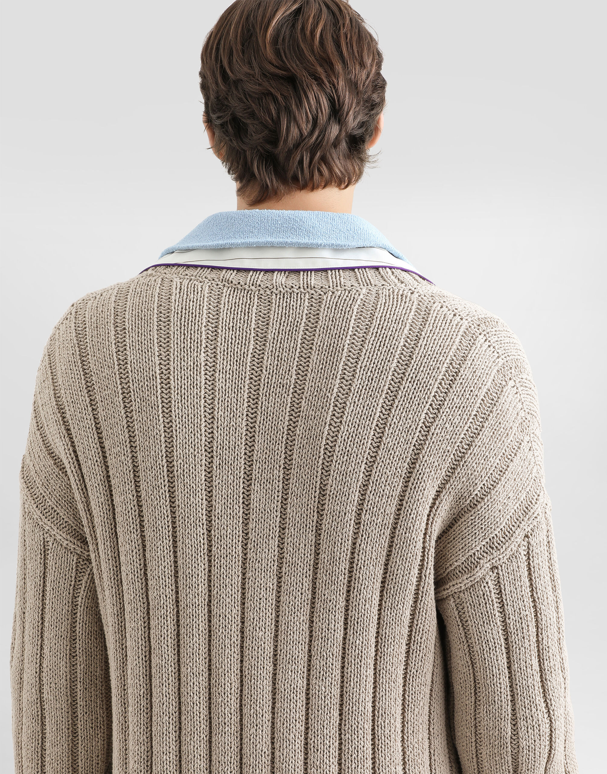Beigeのメンズ Cotton-blend cardigan | Dolce&Gabbana®