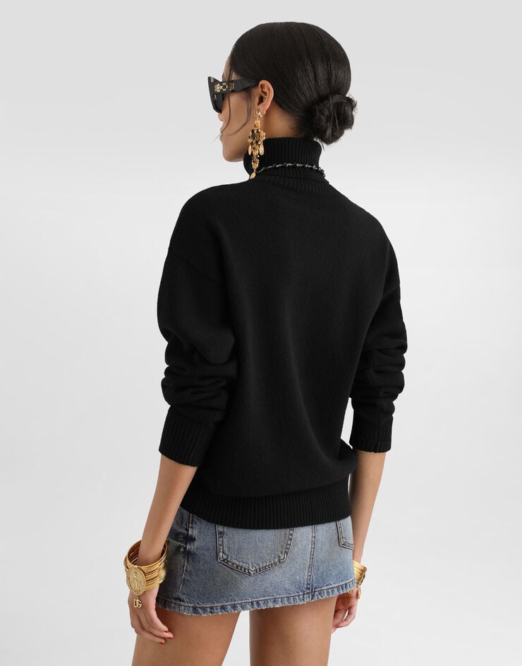 Dolce & Gabbana Wool turtleneck pullover Black FXW85ZJDVGL