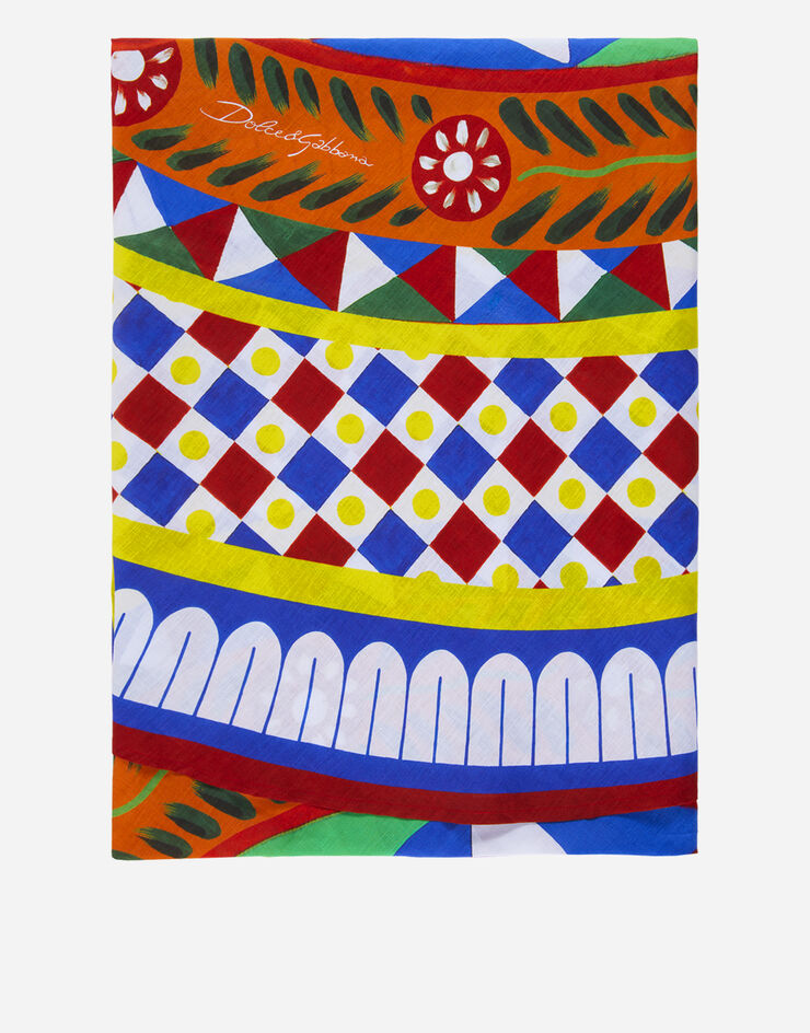 Dolce & Gabbana 6-Seater Linen Tablecloth Multicolor TCG005TCADN