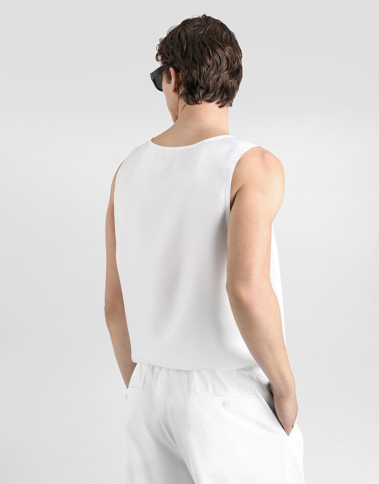 Dolce & Gabbana Silk twill tank top White G8RO5TFU1XB