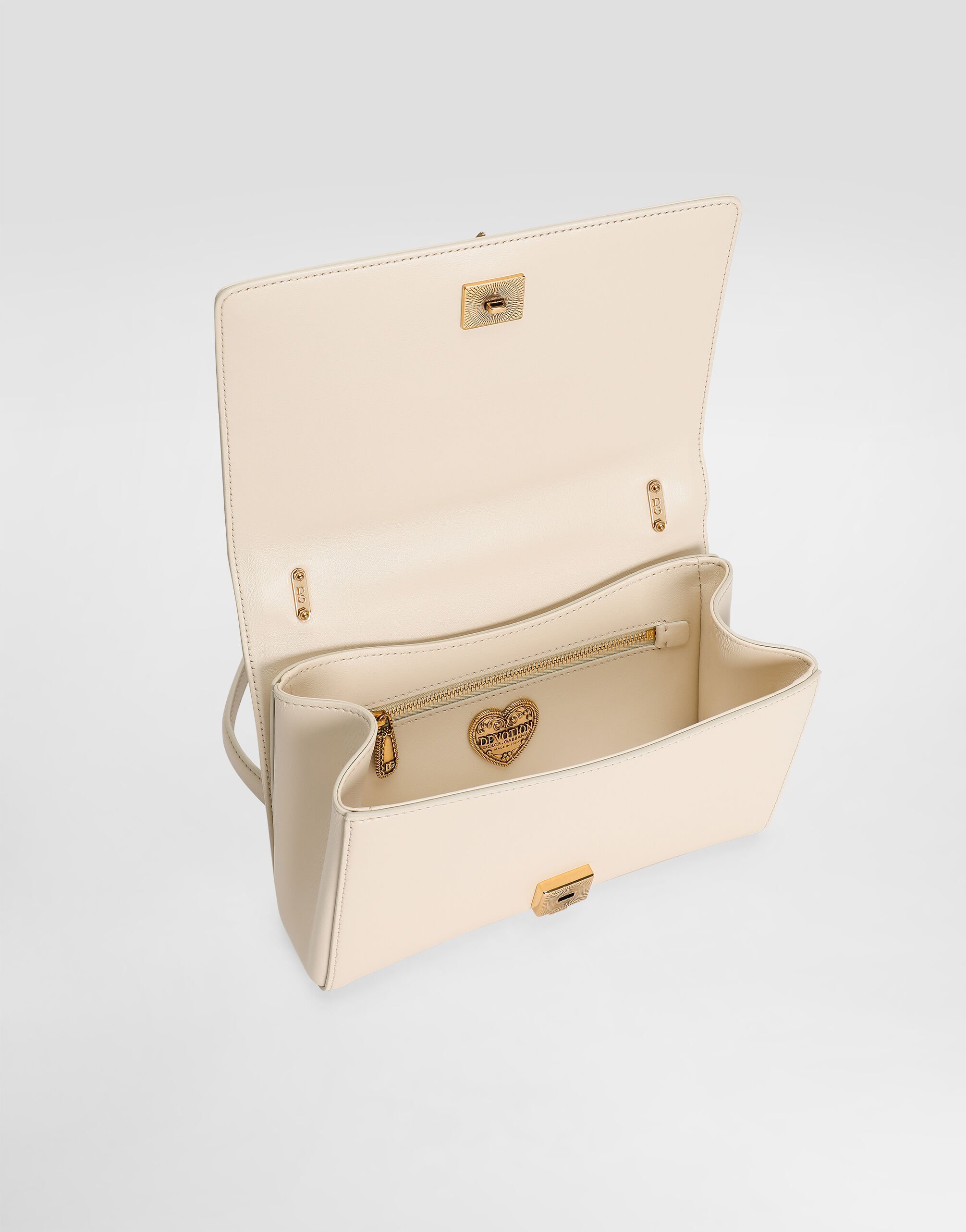 ショルダーバッグ・ポシェット DOLCE & GABBANA IVORY NAPPA LEATHER DEVOTION SHOULDER BAG Medium Devotion bag in quilted nappa leather in White for