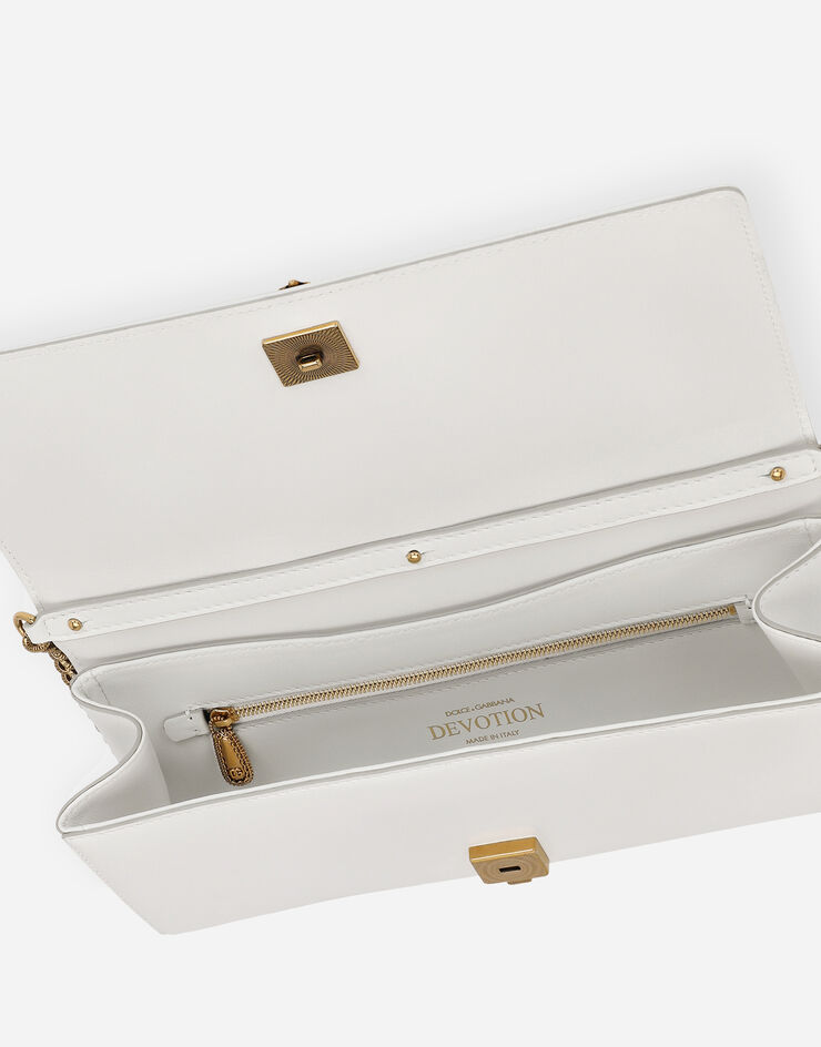 Dolce & Gabbana Baguette-Tasche Devotion aus Matelassé-Nappaleder Weiss BB7347AW437