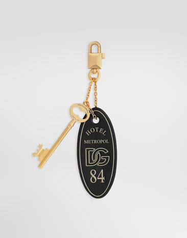 Dolce & Gabbana Calfskin tassel keychain Black BI3479A0500