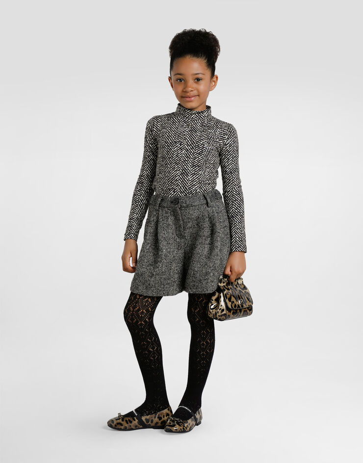 Dolce & Gabbana Ballerina in pelle di vitello lucido stampata Stampa D11294AM568