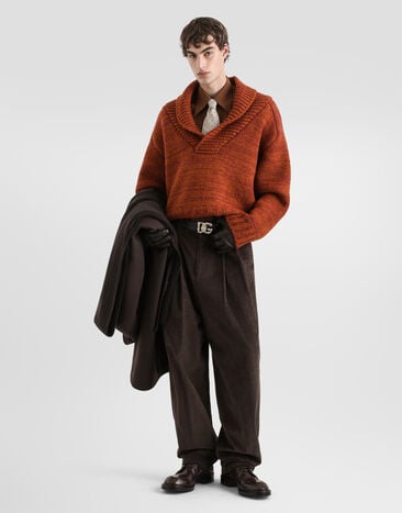 Dolce & Gabbana Wool mouliné sweater Dolce & Gabbana Wool mouliné sweater Brown GXY85TJDVNN