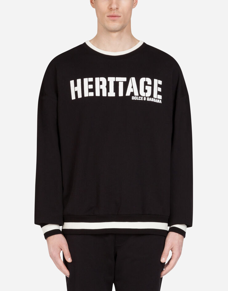 Dolce & Gabbana Jersey sweater with heritage print NERO G9QF3TG7VNV