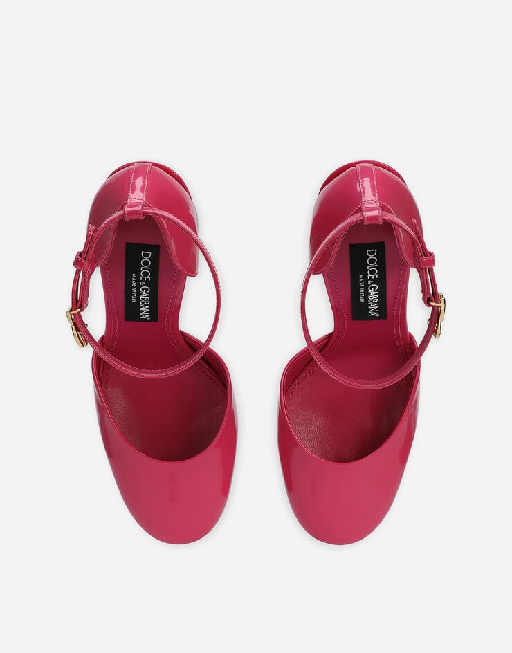 Dolce&Gabbana Sandalia de plataforma en piel de becerro brillante Rosa CD1727A1037