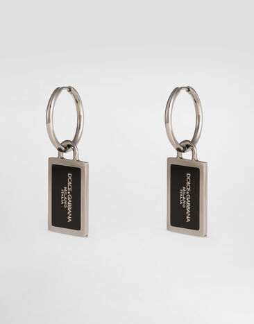 Dolce & Gabbana Boucles d’oreilles créoles émaillées à logo Rouge WER1D1W1111