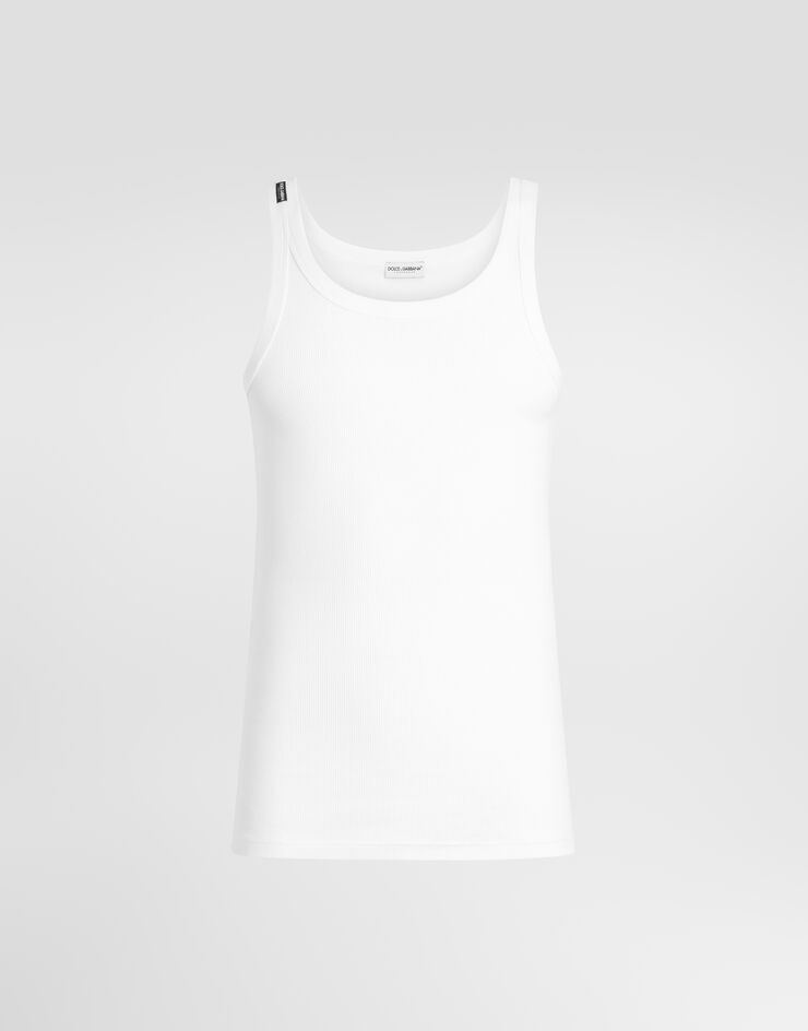 Dolce & Gabbana Fine-rib cotton singlet White M8C19JONN96