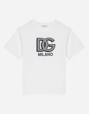 Dolce & Gabbana Jersey T-shirt with DG Milano logo print Print L4JTEYG7K8U