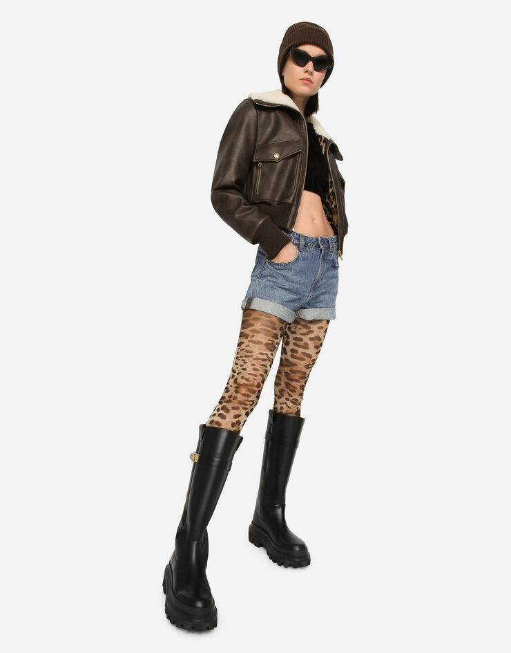 Dolce&Gabbana Faux leather and sheepskin jacket Multicolor F9Q87TGDBTY