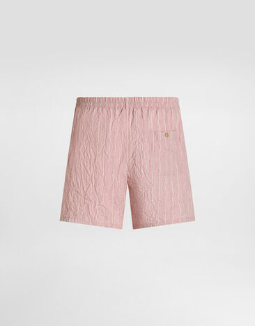 Dolce & Gabbana Boxer shorts in crinkled striped fabric Multicolor M3A12TFBMFS