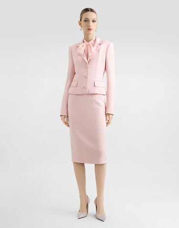 Dolce & Gabbana Veste droite en cady stretch Rose F27BTTFUAE5