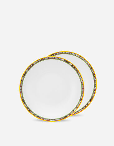 Dolce & Gabbana Set 2 Porcelain Soup Plates Multicolor TC0S05TCA88