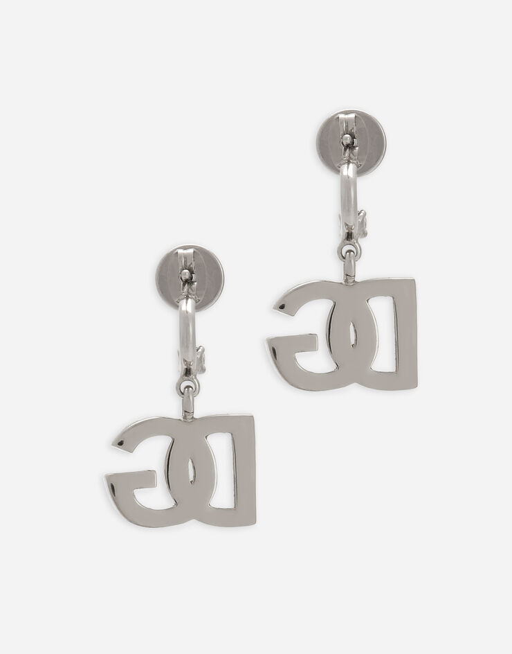 Dolce & Gabbana KIM DOLCE&GABBANA Earrings with DG logo and rhinestones Silver WEN6L1W1111