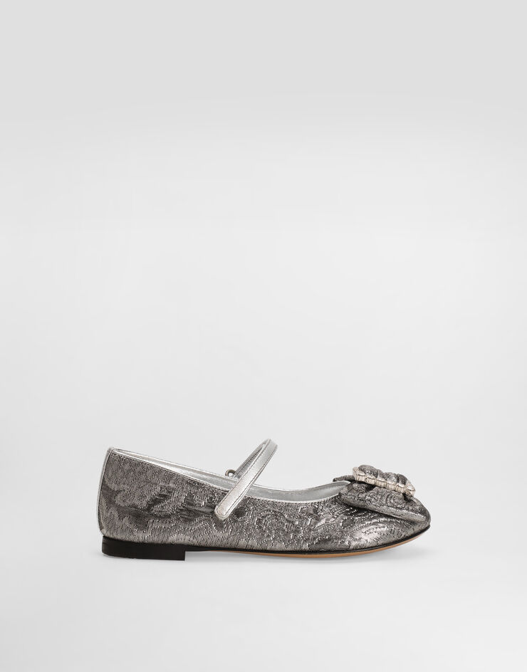 Dolce & Gabbana Brocade ballet flats with bow Dolce & Gabbana Brocade ballet flats with bow Silver D11377AV760
