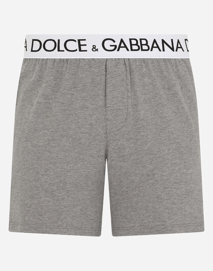 Dolce & Gabbana Shorts de algodón bielástico Gris M4B99JOUAIG