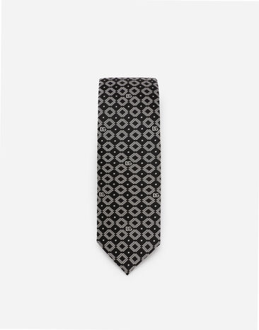 Dolce & Gabbana Silk jacquard tie with DG logo Multicolor GT149EG0JRA