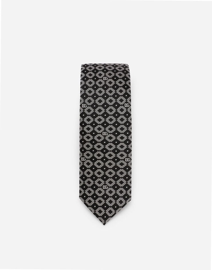 Dolce & Gabbana Silk jacquard tie with DG logo Multicolor GT149EG0JRA