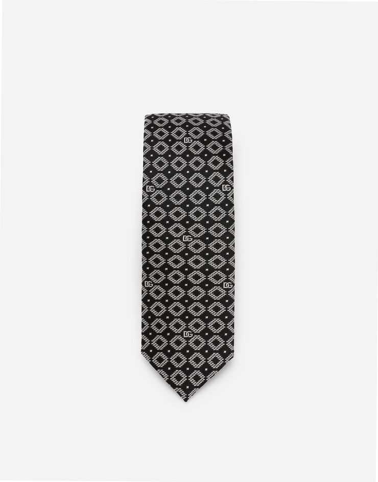 Dolce & Gabbana ربطة عنق من جاكار حريري بشعار DG متعدد الألوان GT149EG0JRA