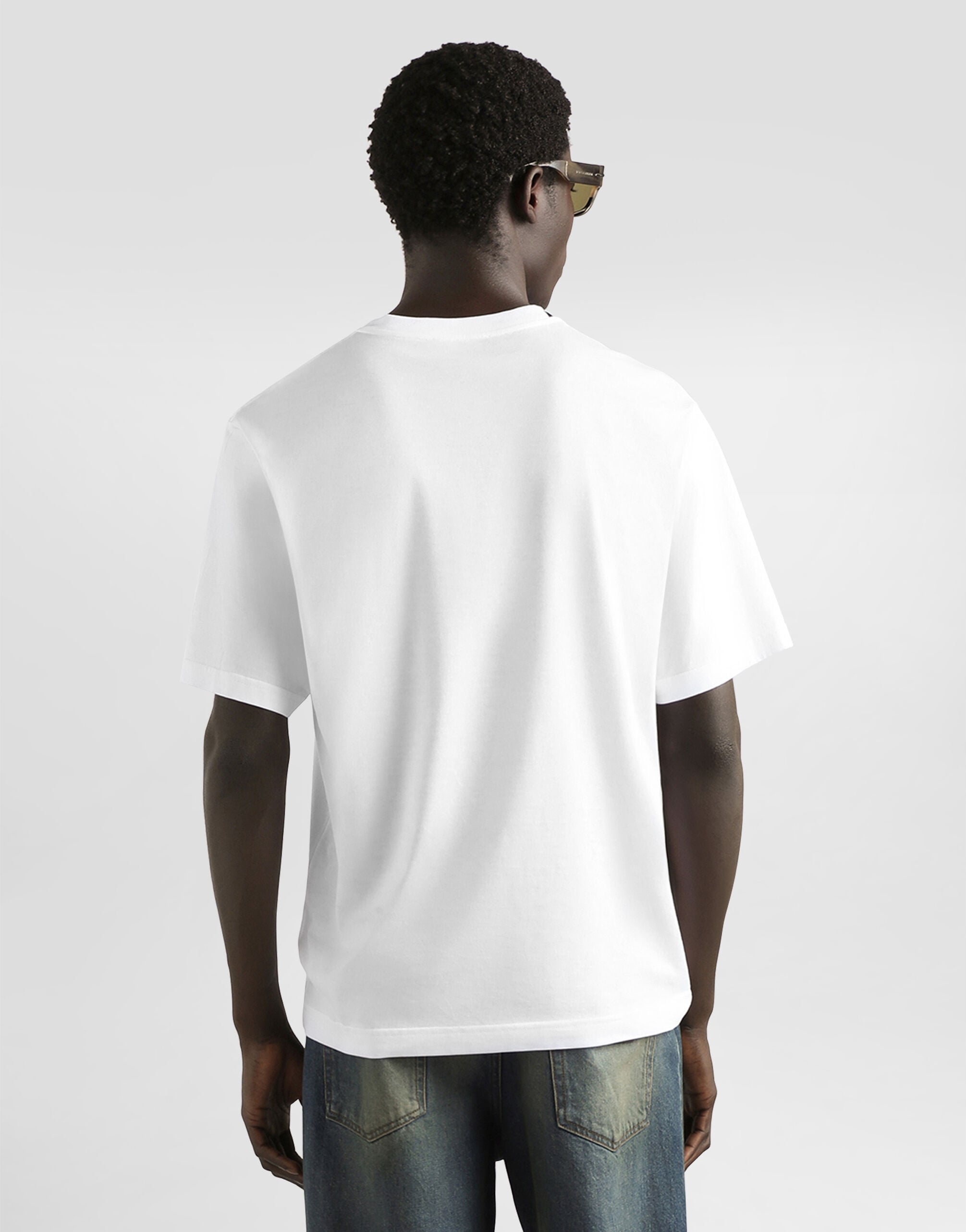 Cotton t-shirt with patch in White for Men | Dolce&Gabbana® US