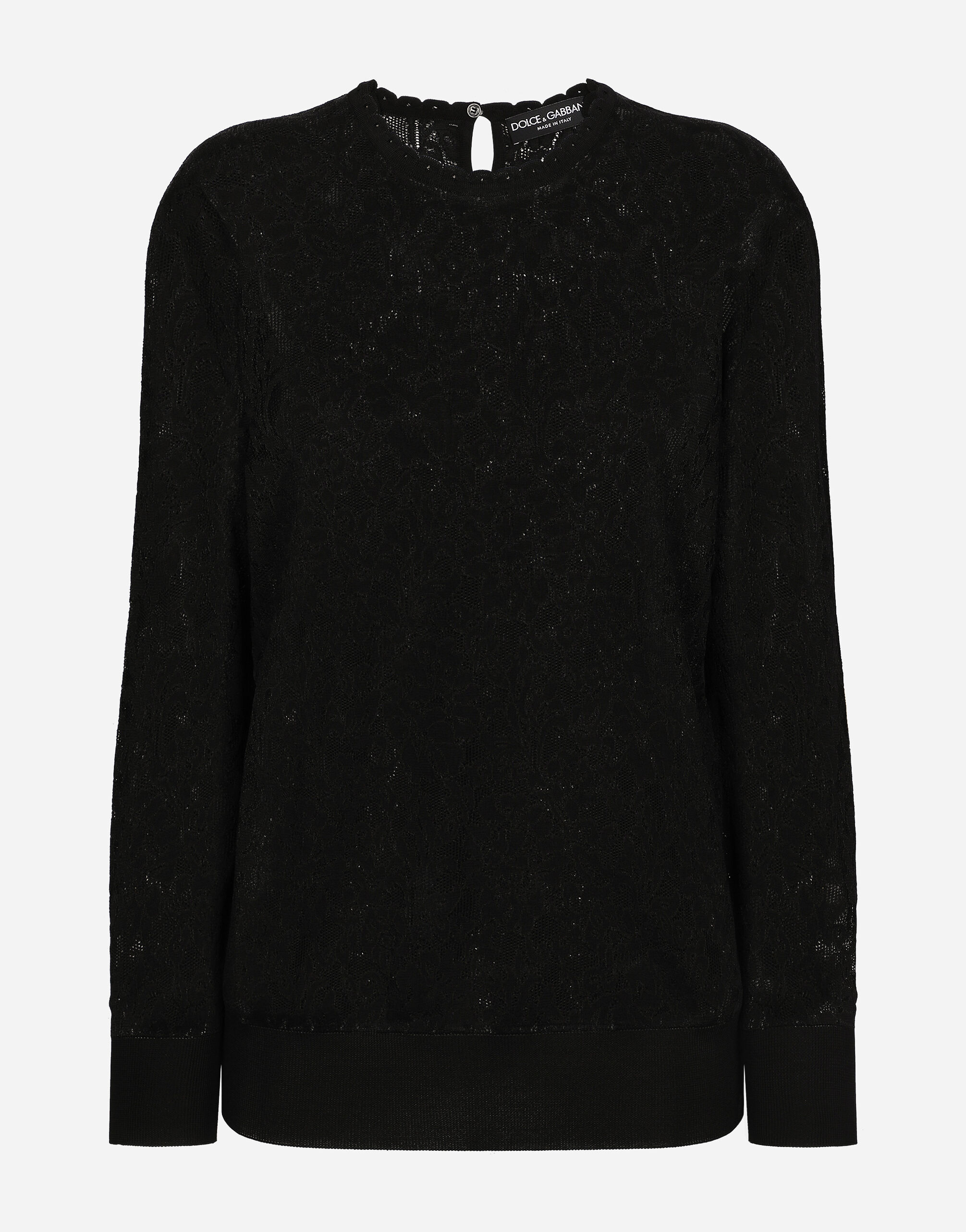 トップス DOLCE &GABBA N A ブラックのウィメンズ Round-neck lace-stitch top | Dolce&Gabbana®