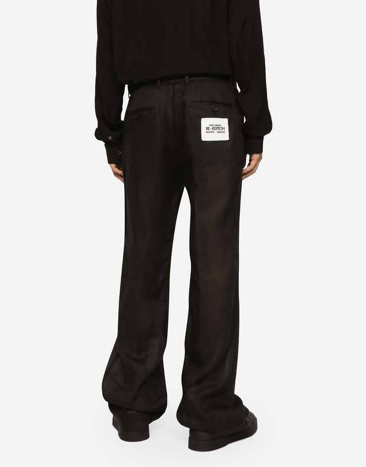 Dolce & Gabbana Классические брюки прямого кроя из льна черный GYZLHTFU4JA