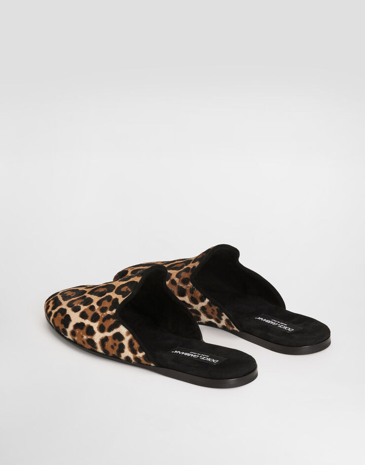 Dolce & Gabbana Leo-print pony slippers Print A80580AV769