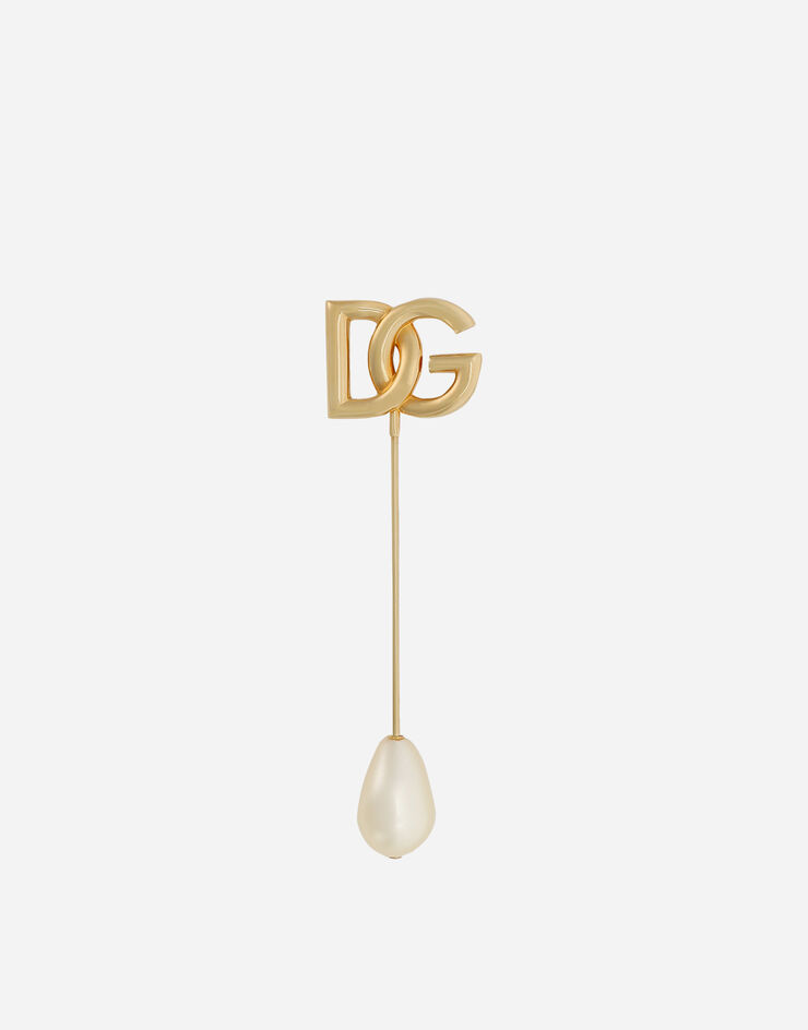 Dolce&Gabbana Brooch with pearl and DG logo Gold WPP6X1W1111