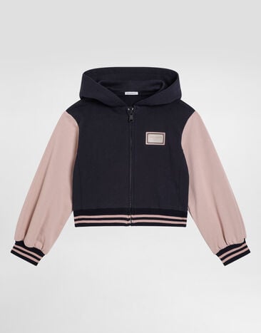 Dolce & Gabbana Jersey hoodie with logo Blue L5JWAMG7NNW