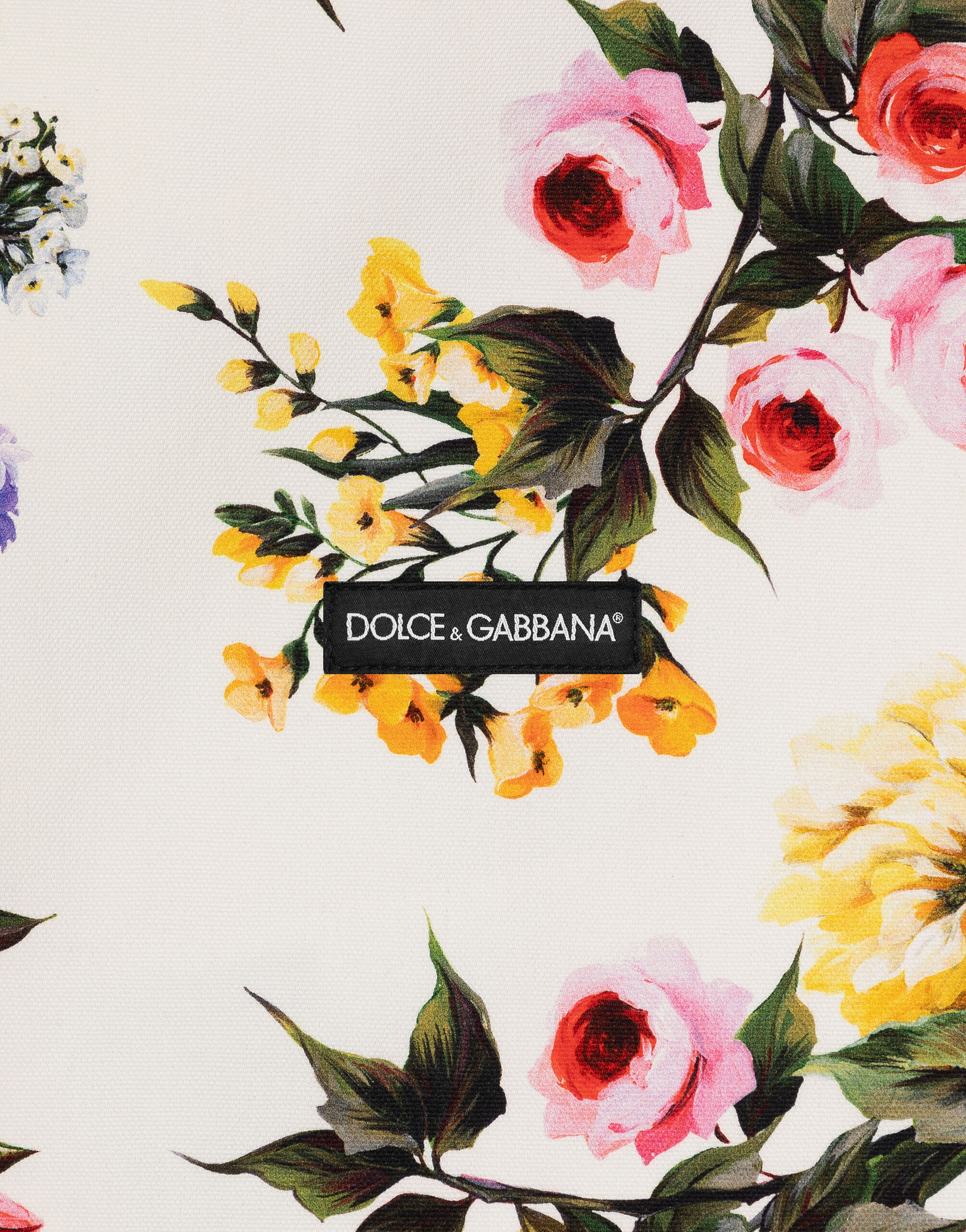 トートバッグ Dolce & Gabbana SS25 FLOWERS SHOPPER (BB2274 AI354HA5KT) White Shopper bag with floral motif Dolce & Gabbana