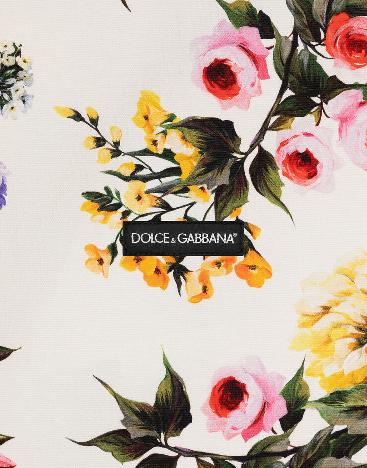 Dolce & Gabbana White canvas shopper with garden print Print GZ031AGI432
