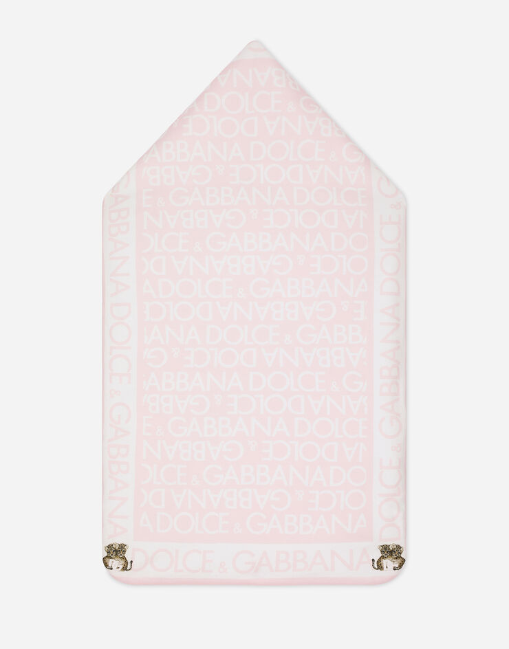 Dolce&Gabbana Jersey sleep sack with all-over logo print Pink LNJAD8G7KQ9