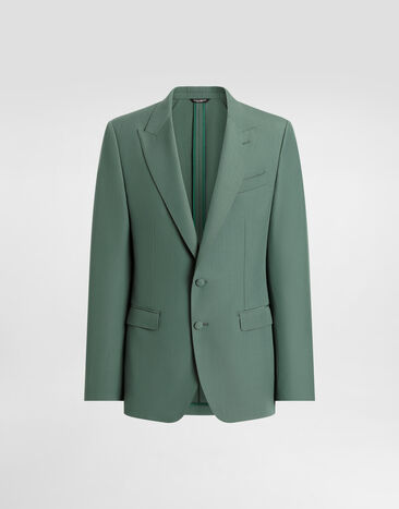 Dolce & Gabbana Single-breasted wool poplin jacket Green G2NW0THU2BN
