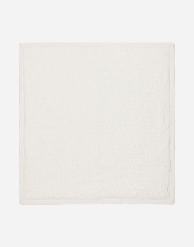 DolceGabbanaSpa Knit blanket with jacquard logo White L0EGI4JFMU3