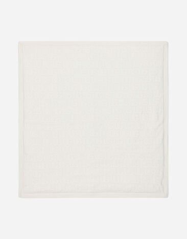 Dolce & Gabbana Knit blanket with jacquard logo White L0EGG2FU1L6