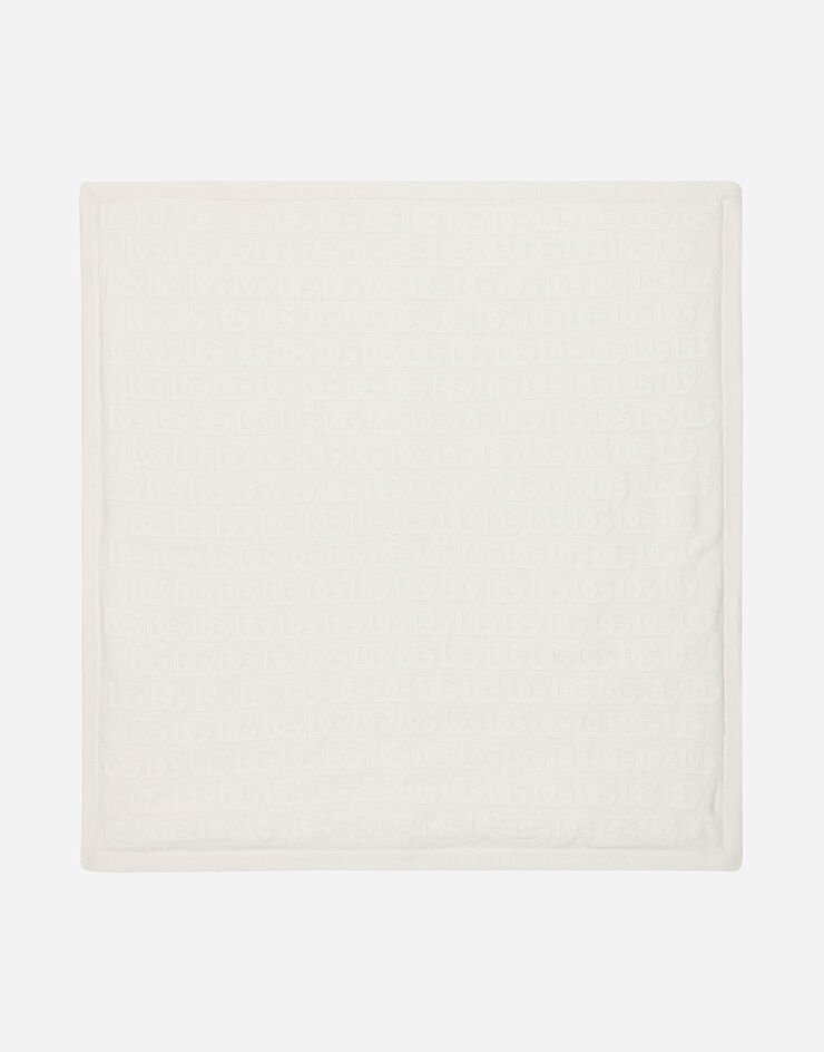DolceGabbanaSpa Knit blanket with jacquard logo White L0EGI4JFMU3