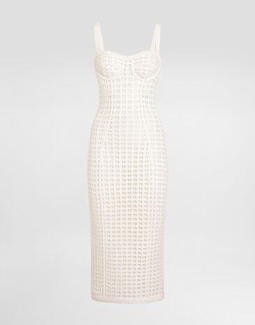 Dolce & Gabbana Crochet bustier dress White FXS51TJGMMD