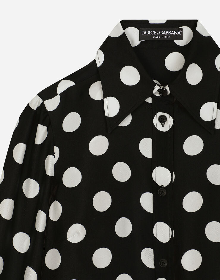 Dolce & Gabbana Silk twill shirt with polka-dot print Print F5S48TIS1VL