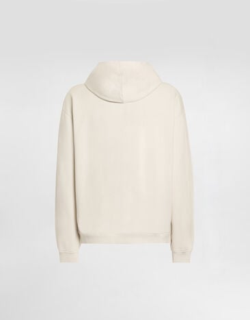 Dolce & Gabbana Jersey hoodie with embroidery Cream G9ZU0ZG7PGA