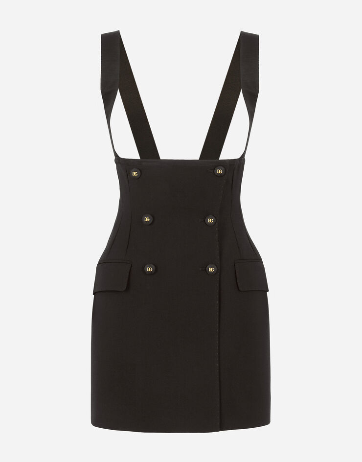 Dolce & Gabbana Short technical gabardine skirt Black F4B8KTFUCEG