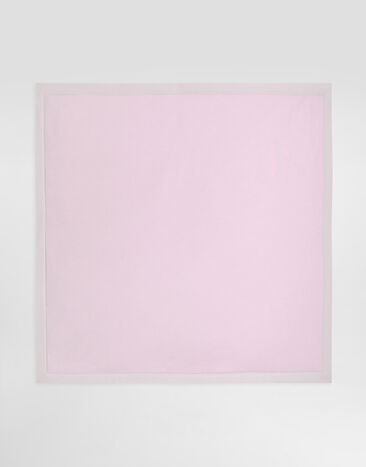 Dolce & Gabbana Interlock and linen blanket with embroidery Pink LNJAH3G7PUP