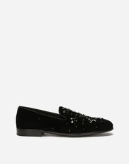 Dolce&Gabbana Velvet slippers Black F79BRTHLM9K